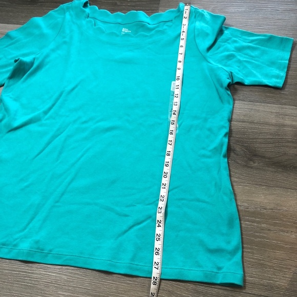 Kim Rodgers Perfectly Soft 100% Cotton Womens XL Scalloped Short Sleeve Shirts - Picture 4 of 8